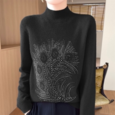 秋冬季新款毛衣女长袖显瘦时尚百搭针织上衣，女装针织衫/毛衣，贵皇网供仓
