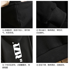 WY2002-P35加绒款-P40纯连帽卫衣男大码运动帽衫宽松薄砖墙，男装卫衣，电商A040A