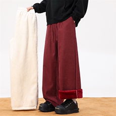 现货01秋冬加绒加厚宽松直筒奶芙休闲裤XZ211-1-k25108-P55，男装卫衣，星座211-1