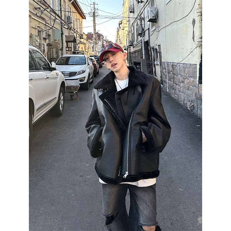 现货-美式机车棉服皮毛一体外套加绒棉衣218-7-M123-P135-控168,男装棉衣,星座218-7