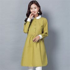 衬衫2024年秋季中长款长袖显瘦修身气质优雅纯色潮流，女装衬衫，风姿绰