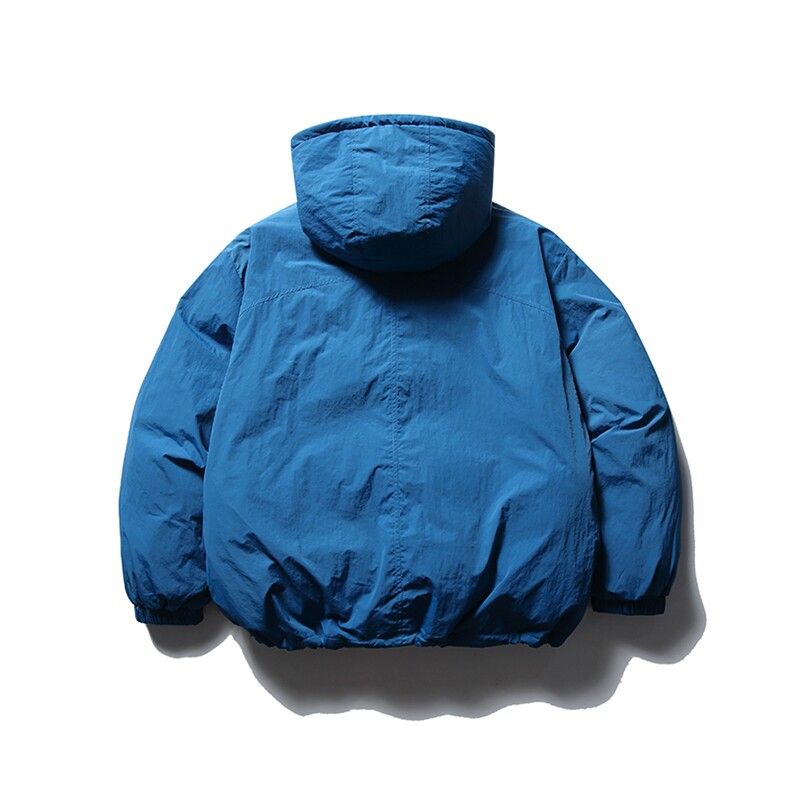 南夏乔装2025冬款拼色三角形连帽棉衣日系复古要不抽绳保暖棉服男,男装棉衣,电商S006（B521）