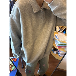 抖音得物高品质二开 26春装美式高街结构设计POLO翻领卫衣外套W77图片