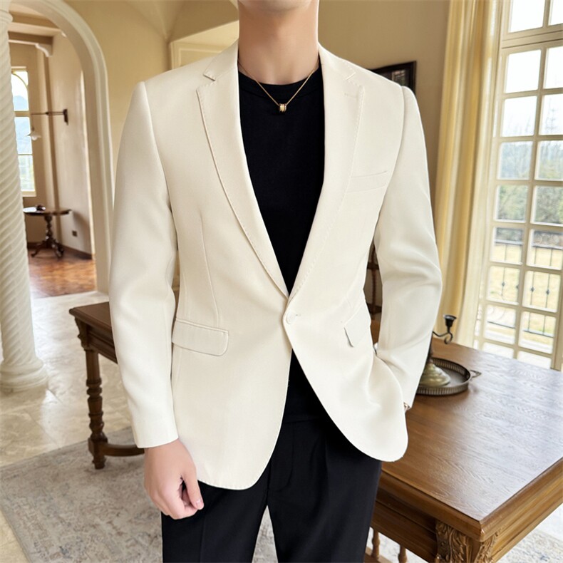 26做货-半里布男士休闲西装修身韩版西服外套上衣DX6943P175,男装西服套装,电商D216