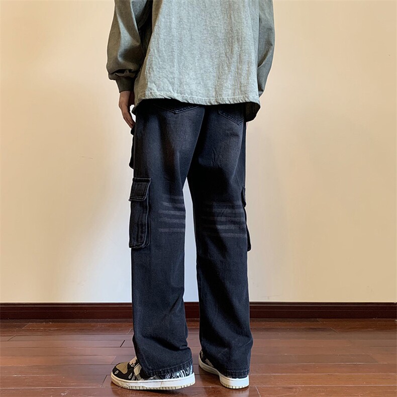 高街vibe裤男小众设计感美式复古牛仔裤男直筒宽松工装裤0241-p53,男装牛仔裤,星座1008-2
