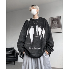 现货WY10080-特P35控68华棉高品质百搭圆领大码卫衣，男装卫衣，电商A059