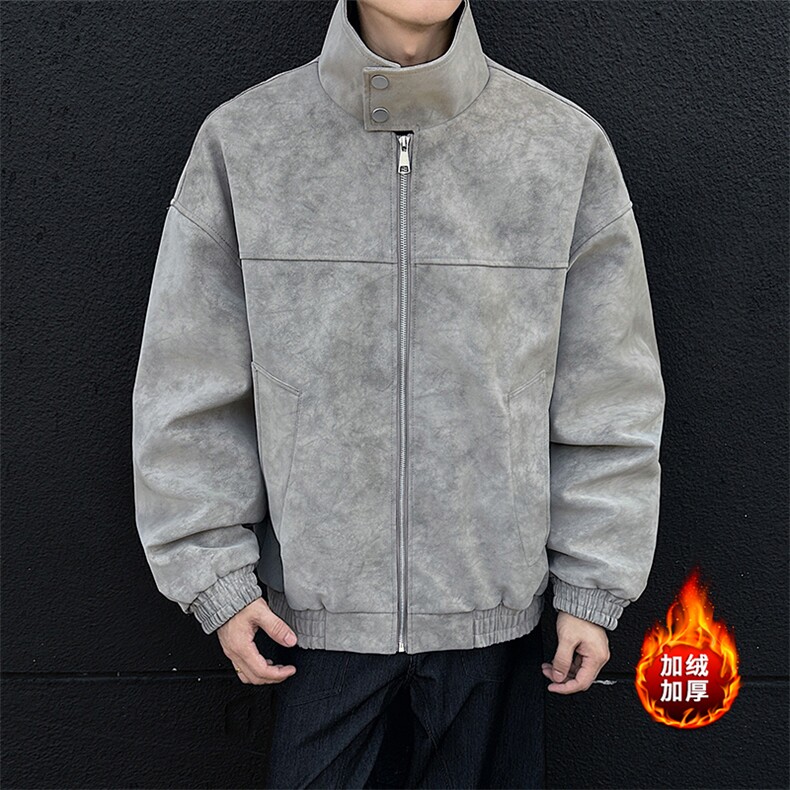 美式加绒扎染皮衣棉服保暖防风复古夹克外套5D3074-TP65不,男装夹克,电商A102