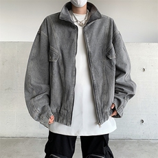 美式复古倒装牛仔外套男春秋设计感cleanfit工装夹克JK86344-p78，男装夹克，星座1008
