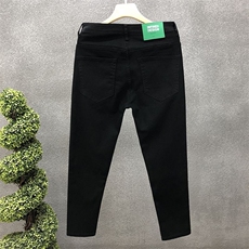 高品质纯色牛仔裤男潮牌修身小脚九分裤男士精神小伙白色休闲裤子，男装牛仔裤，电商B212（原钱塘6029）