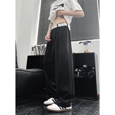 美式高级感褶皱西裤男cleanfit宽松冰丝阔腿垂感休闲裤XK463-P45，男装休闲裤，电商A178