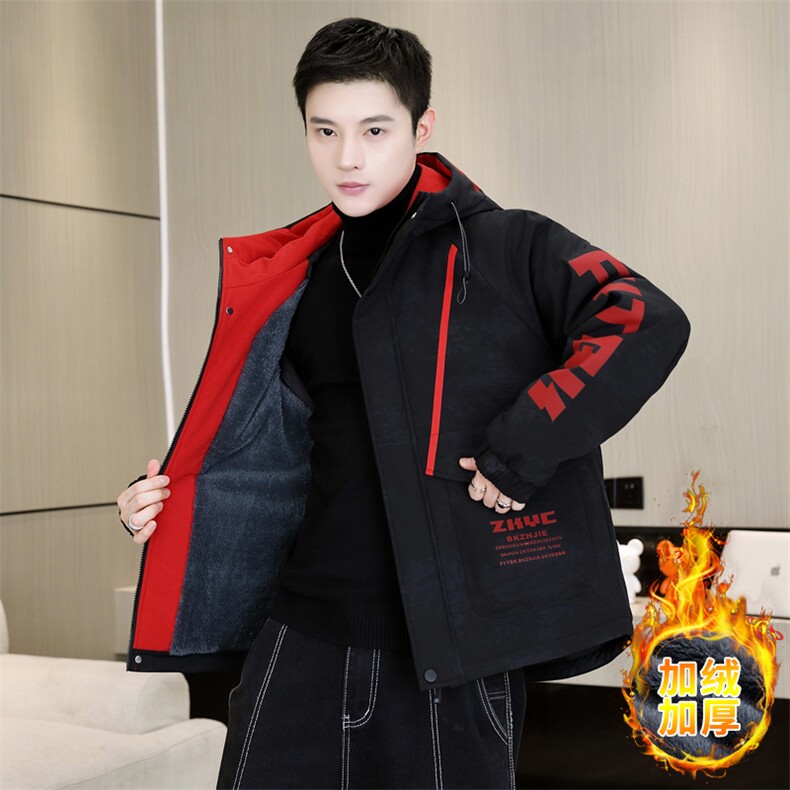 高品质男式加绒加厚夹克男时尚潮流加厚棉衣男外套MY1689-P83,男装夹克,星座310B-3