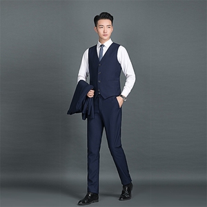 87882-3男士2021年春季新款青年三件套西装商务修身礼服西服P220图片