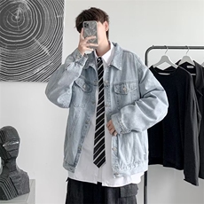 牛仔外套男潮春秋款休闲棒球服潮牌男装上衣教练夹克HH9916P59，男装工装外套，星座1013-5