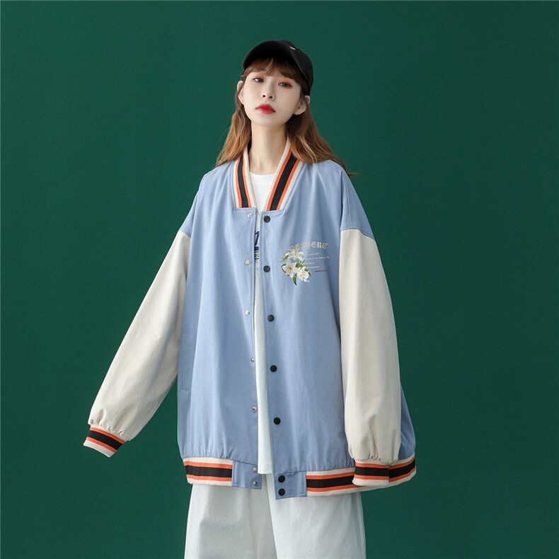 中性风2026秋季新品港风ins潮牌设计感宽松棒球服G234p65控88，女装职业装，A247A