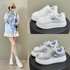 2024夏季小白鞋新款韩版ins女学生厚底增高透气运动板鞋休闲图片