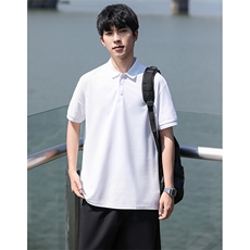 P02短袖男夏季新款纯色潮流半袖上衣休闲透气高级翻领polo衫T恤衫，男装T恤，星座115A-3