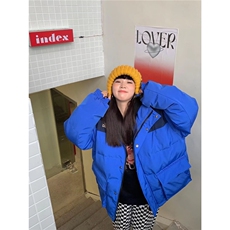 工装棉服男女款宽松百搭立领拼接面包服冬装新款情侣棉衣，男装棉衣，星座1210-1