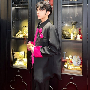 （图）2025春新款中式小立领手工订花撞色西服5022-P123图片