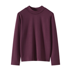 2025年秋季时尚百搭通勤简约休闲加绒长袖，女装T恤，硕诚羊绒