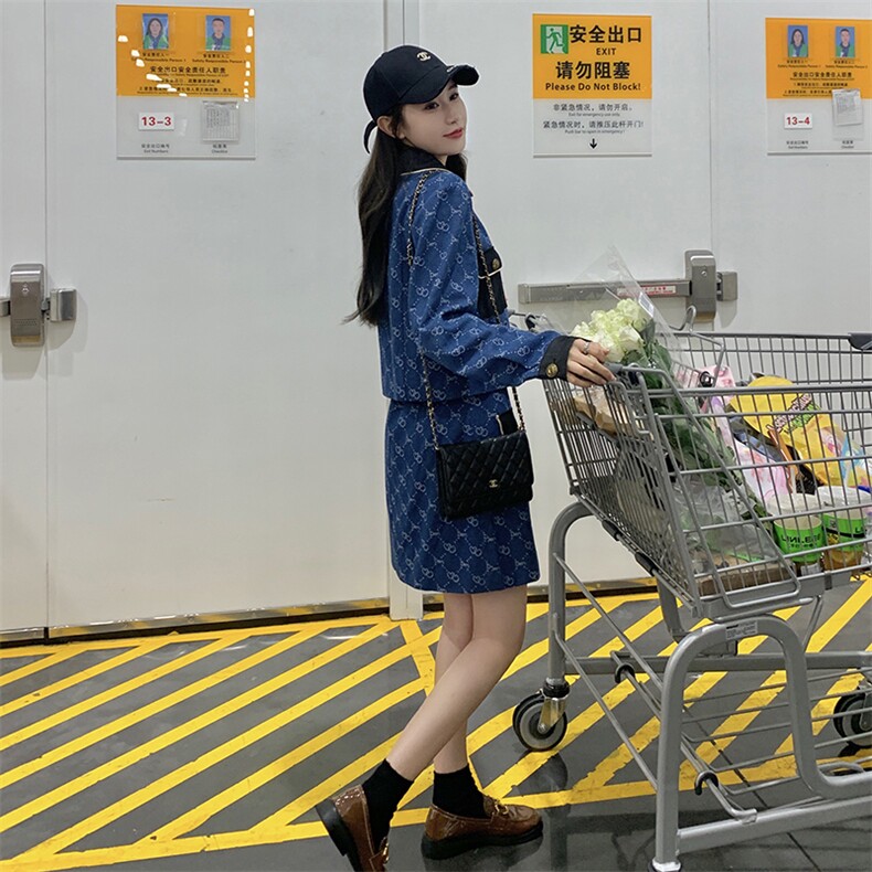 2023秋装新款牛仔套裙两件套B191-1155-P155-K208,女装套装/套裙,浙宝210（原浙宝191）