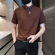 2025夏季新款短袖T恤翻领Polo衫刺绣设计25089-P48，男装T恤，电商D342