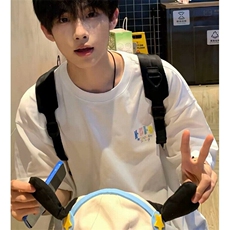 美式潮牌刺绣短袖t恤男女纯棉体恤衫T恤简约百搭T204，男装T恤，星座1116A（原606A-3）