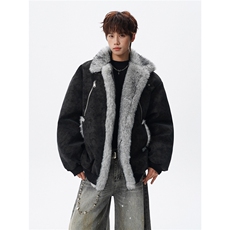 5无影墙PU皮荔枝纹座山雕全毛棉衣外套514A-HWH102-P128控228，男装棉衣，星座514A（原614）