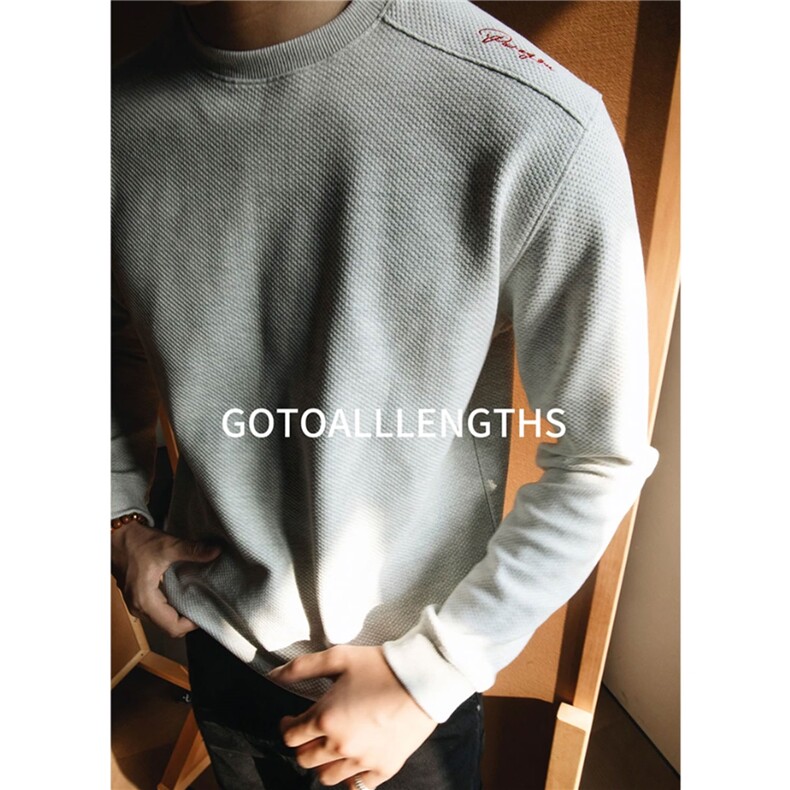 网图美式蜂窝红标限定基础打底衫休闲T恤刺绣圆领长袖D495特P25，男装T恤，电商A335-1（原A458）