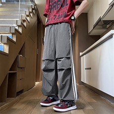 抽绳松紧腰工装裤2024港风新款美式高街直筒裤阔腿K680-P43，男装工装外套，星座308B-2