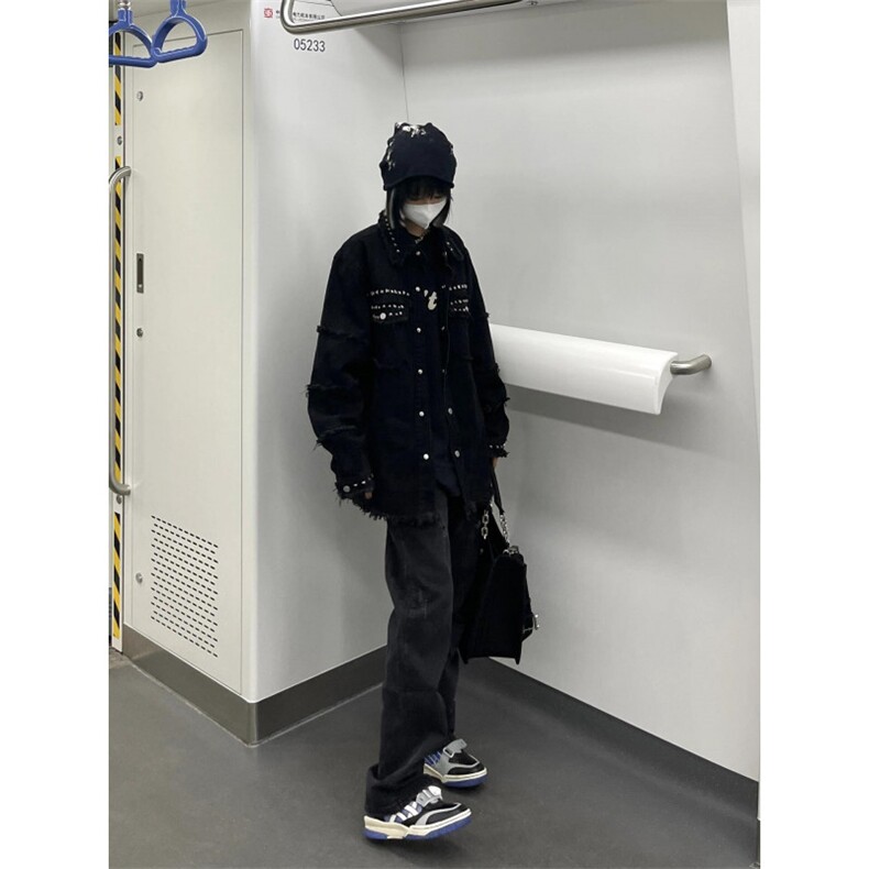 【有货】cleanfit毛边牛仔外套男款美式高街工装夹克CT01CC-P65,男装夹克,星座1007（原301D）
