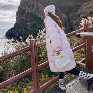 粉色羽绒服女2024冬季新款时尚设计感超好看保暖加厚白鸭绒外套潮图片