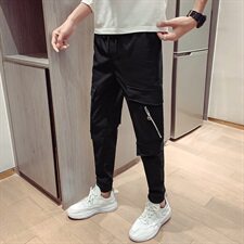 秋冬社会小伙裤子男拉链韩版修身休闲长裤男潮C301，男装休闲裤，电商C301
