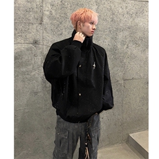 JK16-P68控10825春装新款满天星宽松立领夹克外套薄上衣，男装夹克，电商B327