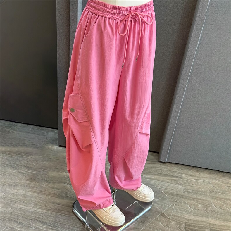 高级感时尚潮流套装女夏新款宽松圆领星星印花上衣工装长裤两件套,女装套装/套裙,江南