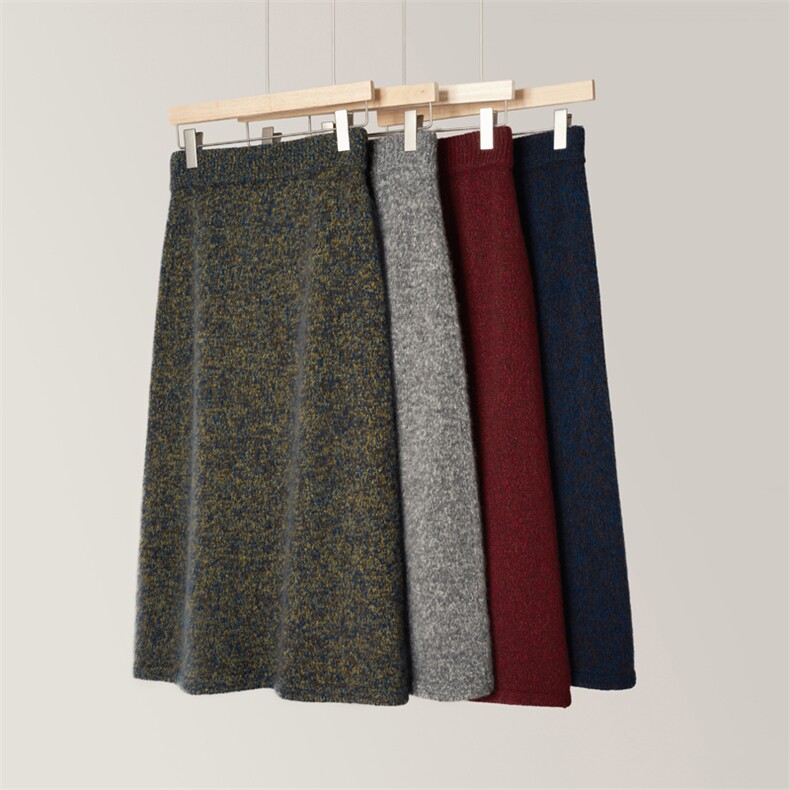 2025年秋季时尚百搭通勤简约休闲丝绒A版裙，女装半身裙，英皇羊绒