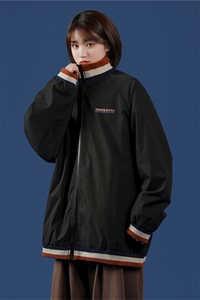 JK3012/P55中性风春装新款2021韩版潮流立领夹克宽松大码男女外套图片