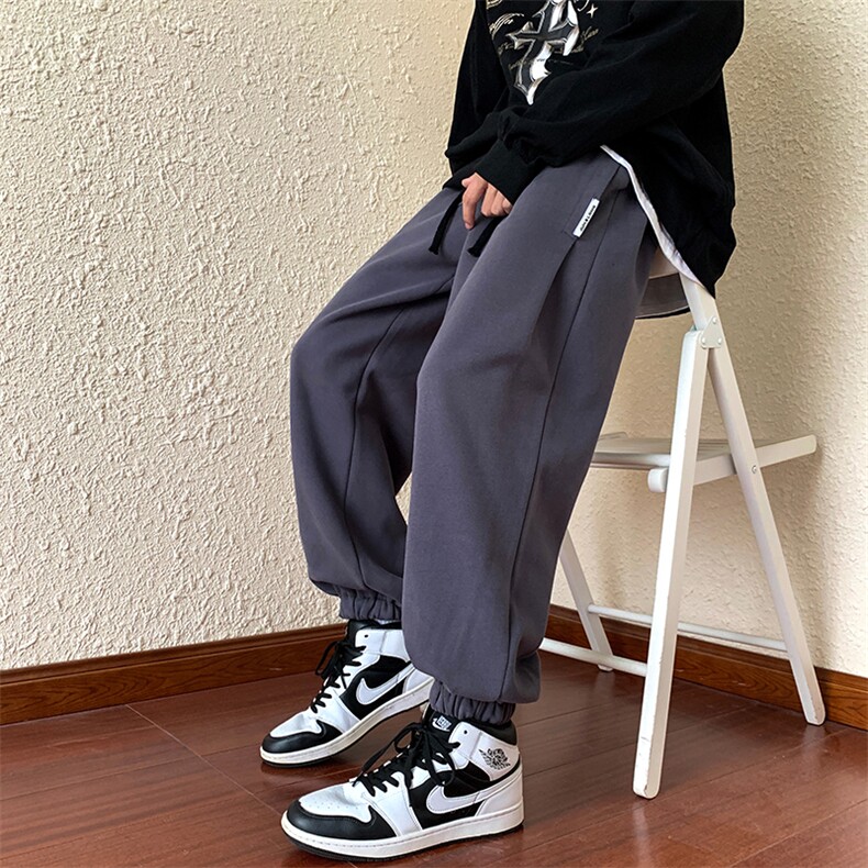 高品质休闲裤字母印花宽松束脚运动长裤227-2*K819*P45控68,男装休闲裤,星座227-2