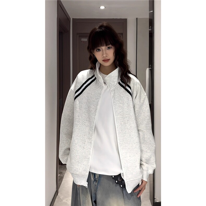 男女秋冬青少年学院风卫衣重磅立领运动夹克B139-P48，男装夹克，星座910-1