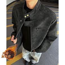 网图正肩皮衣外套男立领哈灵顿夹克美式A025-KY1803-P68夹棉P80，男装夹克，电商A025