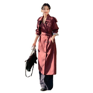 【现货】数据流量款红色拼条纹风衣088-7701 P145 K198图片
