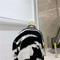 YM14-P45美式慵懒风毛衣男生冬季新款高级感圆领小众设计感，男装针织衫/毛衣，电商B323A