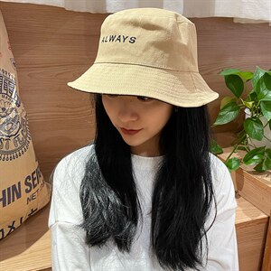 渔夫帽日系双面遮阳帽防晒韩版潮短檐网红遮脸字母太阳帽图片