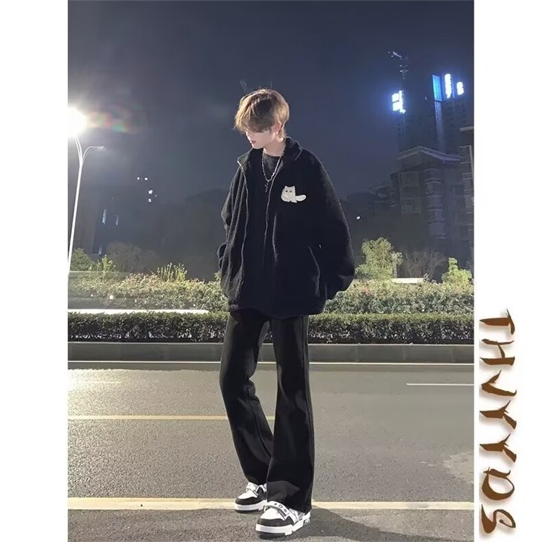 长裤文艺潮流百搭流行原宿慵懒简约牛仔裤ins时尚新款日系气质,男装牛仔裤,星座1210-1