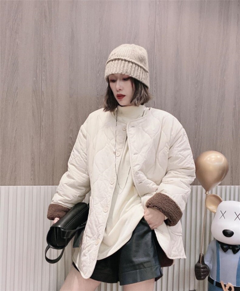 二面穿衣羊羔毛外套ＭL，女装棉衣/棉服，可纳奇