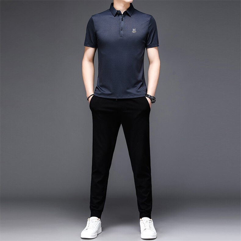JG1869男士2023年春夏季新款运动套装短袖长裤T恤卫裤二件套P110,男装休闲套装,电商B360
