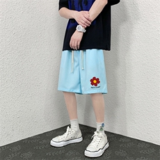 HD74257-P22华夫格短裤男大码宽松五分裤男直筒中裤，男装休闲裤，电商A040