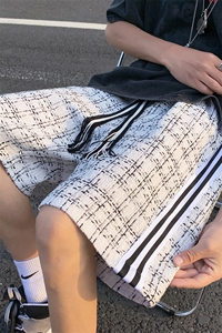 港风小香风短裤男士大码中裤男潮流五分裤DK8797P40控59图片