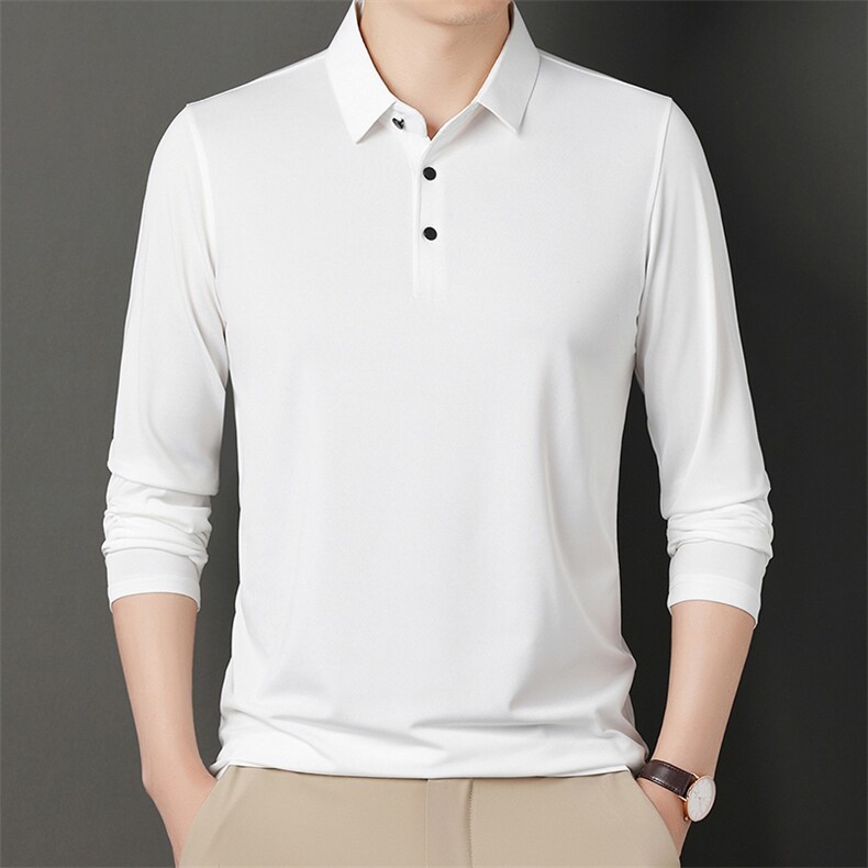 男士polo衫长袖t恤男春秋季打底衫翻领体恤商务男衣服图片