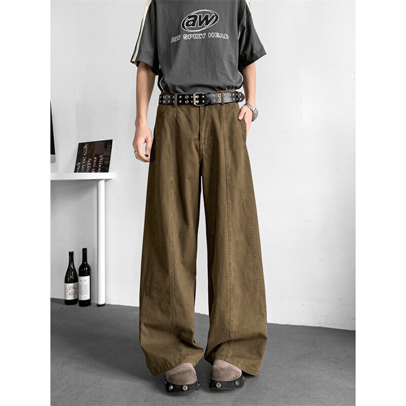 半松紧休闲裤男女韩版潮流宽松百搭阔腿2026夏季ins长裤K6231-P57，男装休闲裤，星座412-2