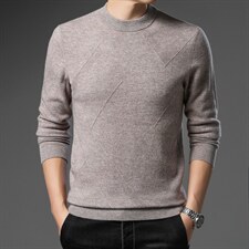 羊毛衫男圆领中年男士休闲毛衣纯色打底针织衫ALXB2119-P175，男装针织衫/毛衣，电商B212（原钱塘6029）